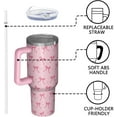 thumbnail image 2 of 40oz Coquette Bow Tumbler with Handle and Straw,Thanksgiving Christmas Birthday Gift for Women Girls and Bow Lovers,Stainless Steel Cup Spill-Proof,Travel Coffee Mug Water Bottle, 2 of 6
