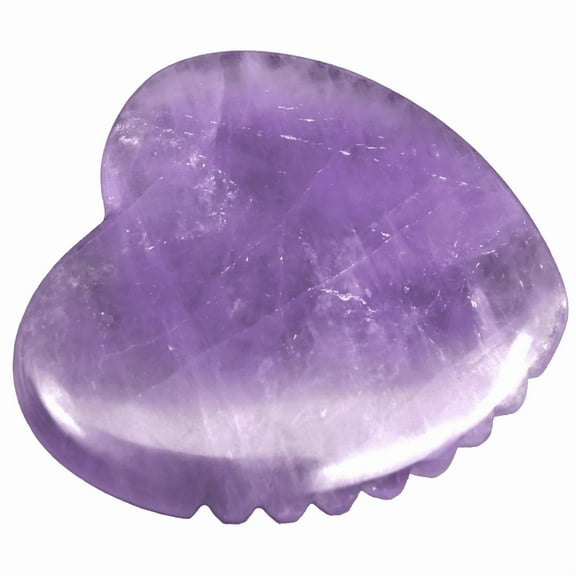 Amethyst Guasha Heart Shape Face Muscle Sculptor,guasha for Jawline. Face Massager