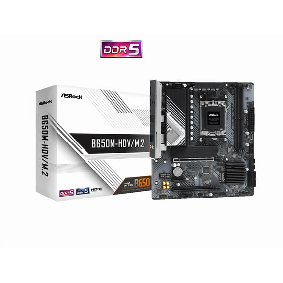 ASRock B650M-HDV/M.2 Socket AM5 Ryzen 7000 Micro ATX Motherboard