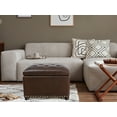 thumbnail image 4 of Homebeez 18" Leather Storage Ottoman Upholstered Footstool Bench for Bedroom Hallway, Brown, 4 of 9