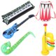 thumbnail image 4 of FELTECHELECTR 1 juego de 5 piezas de accesorios inflables de PVC para escenario infantil, guitarra, saxofón y fiesta (color aleatorio)., 4 of 7