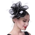 thumbnail image 4 of Elegant Black Fascinator Hat for Women, Vintage Mesh Yarn Headpiece with Hair Clip and Headband, Classic Palace Style Evening Tea Party Hair Accessory, 4 of 6