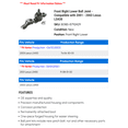 thumbnail image 2 of Front Right Lower Ball Joint - Compatible with 2001 - 2003 LS430 2002, 2 of 2