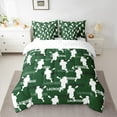 thumbnail image 2 of Feelyou Modern Lacrosse Athlete Bedding Comforter Set 7pcs, Vintage Sport Lover King Bedding Sets, Green Cartoon Print Reversible Bed Sheets, Ultra Soft Bedroom Decor, 2 of 7