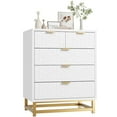 thumbnail image 3 of Yeshouse Cómoda de 5 cajones para dormitorio, cómoda moderna grande con cajones anchos, organizador de almacenamiento de madera para sala de estar, pasillo, dormitorio o habitación infantil, 3 of 8