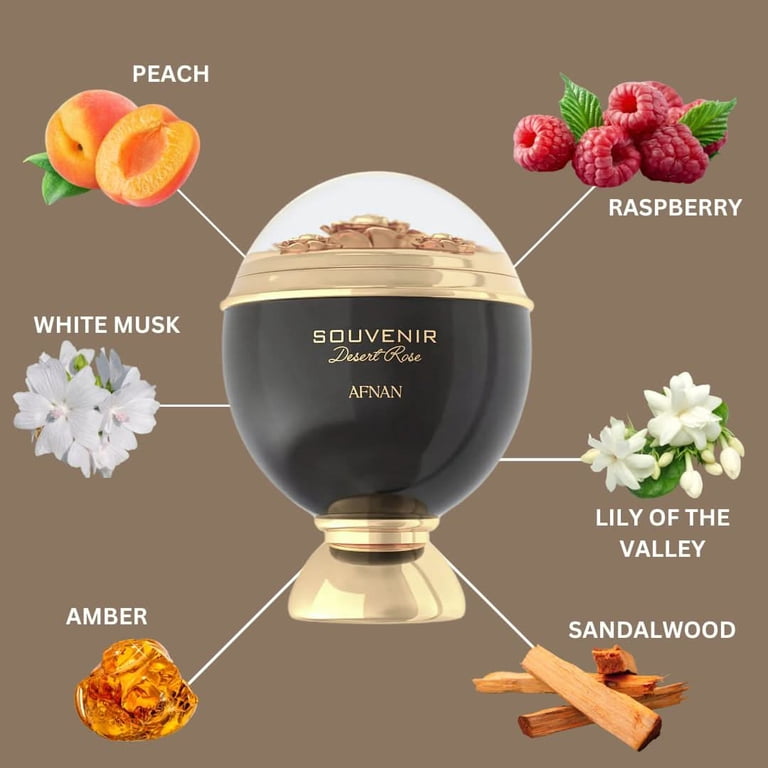 Afnan Souvenir Desert Rose EDP Spray for Women, 3.4 oz, Fruity