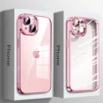 thumbnail image 2 of Funda de teléfono transparente con revestimiento de alta calidad para iPhone 16, 15, 14 Plus, 11, 12, 13 Pro Max, protección completa de lente, cubierta trasera de TPU suave a prueba de golpes, 2 of 5