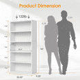 thumbnail image 2 of Gianna 5-Tier Bookshelves with Adjustable Shelves, Floor Standing Bookcase for Home & Office Storage, White, 2 of 5