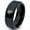 Black Bevel Polish Tungsten, variant on Tungsten Bronco Horse Horses Equestrian Equine Equidae Band Ring 8mm Men Women Comfort Fit Black Beveled Edge Polished