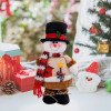 Muñeco de nieve navideño, Papá Noel, Milu y ciervo de pie. Excelente decoración navideña para hoteles, centros comerciales, dormitorios y árboles de Navidad.