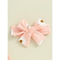 thumbnail image 6 of Suealasg 3Pcs Newborn Baby Girls Clothes Short Sleeve Flower Print Rompers Flare Pants Headband 3 6 12 18 Months Infant Summer Outfit 0-18M, 6 of 9