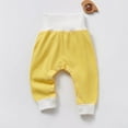 thumbnail image 2 of Odeerbi 3M-3Y Infant Boys Girls Cotton Bloomers Diaper Cover Pants Cute Drop Crotch Pants Solid Color High Waisted Snap Button Pants, 2 of 5