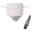 thumbnail image 2 of Gotero Filtro de café plegable de acero inoxidable con gotero de café con cepillo (blanco), 2 of 5