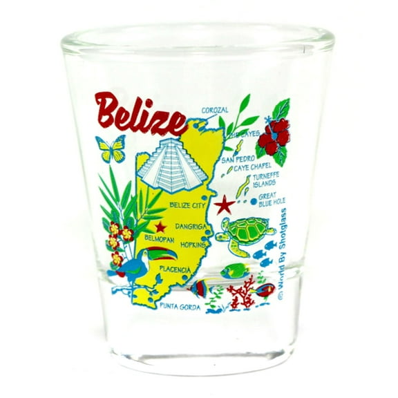Belize Map Shot Glass