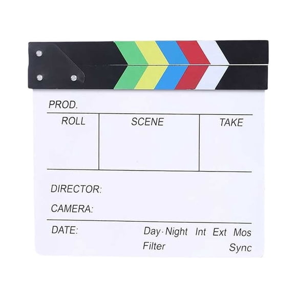 Inteprter Clapperboard de película, accesorio, placa de aviso, patrón impreso, resistente, grabación de vídeo, Director, claquetas, tableros de Electrónica Color grande 30*27 CM