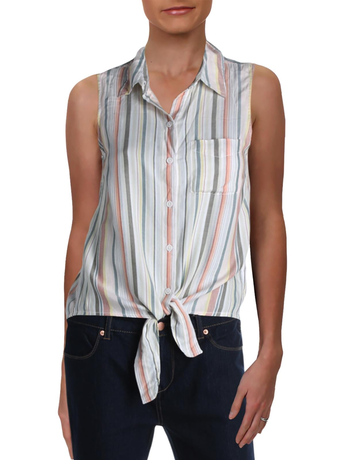 beachlunchlounge - Beach Lunch Lounge Womens Striped Collared Button