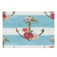 thumbnail image 1 of Shabby Flora Cutting Board, Anchors with Romantic Peonies Roses Watercolor Art Bold Stripes Nautical, Decorative Tempered Glass Cutting and Serving Board, Large Size, Multicolor, by Ambesonne, 1 of 1