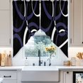 thumbnail image 2 of Swag Curtain Valances Blue Black Geometric Circle Swag Valances for Kitchen Windows Modern Abstract Lines Short Topper Curtains Valance Tier Pair for Kitchen Bedroom Living Room Bathroom 28"x36", 2 of 8