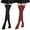 Black+Red, variant on Spencer 2 Pairs Women Thigh High Socks Extra Long Knit Warm Stockings over the Knee High Boot Socks Leg Warmers "Black"