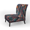 thumbnail image 3 of Designart "Farm Boots with Vibrant Floral Bouquet I" Green Fashion Upholstered Accent Chair - Glam Arm Chair For Bedroom, 3 of 5