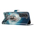 thumbnail image 5 of Wallet Case for Samsung Galaxy S21 FE with Colorful Painting Pattern PU Leather Magnetic Kickstand Flip Folio Cover, Card Slots Holder Soft Silicone Shockproof Protective Case,Pattern-K, 5 of 8