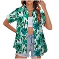 thumbnail image 2 of Pincandy Women's Hawaiian Shirts Summer Plus Size Beach Shirt Short Sleeve Button Up Tops Cool Floral Tropical Printed Blouses, 2 of 5