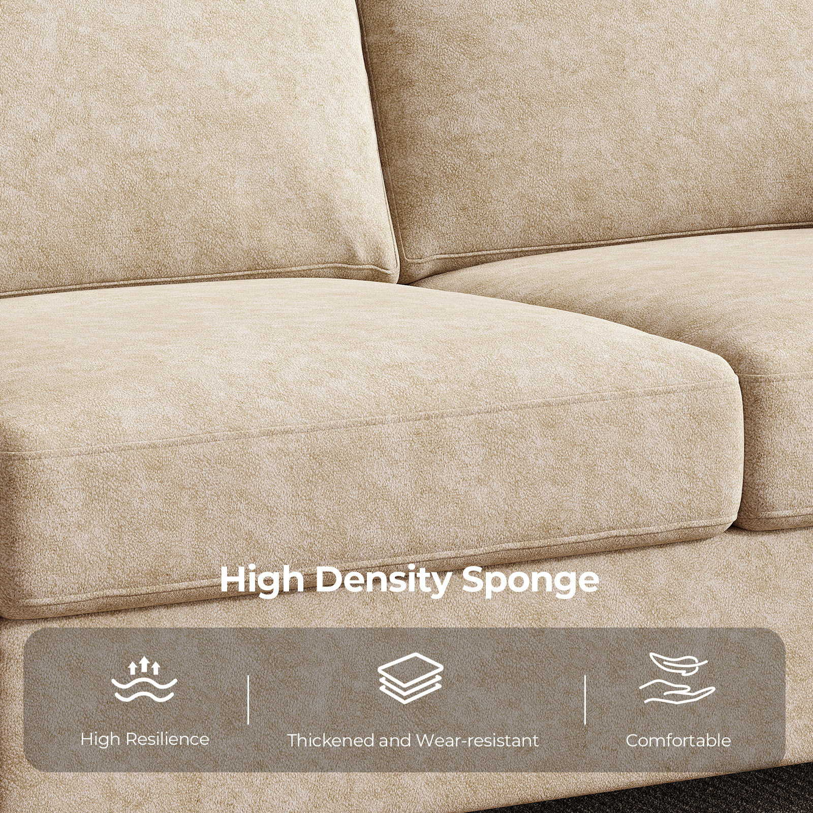 COPIAE 64.2” Small Couches for Living Room, High Resilience Loveseat Sofa, Velvet Fabric 2 Seat Sofa Couch with Wooden Frame& Upholstered Cushion, Modern Deep Seat Sofa for Bedroom Office