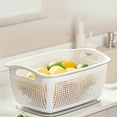 thumbnail image 6 of Fruit and Vegetable Drain Basket Kitchen Colander Double Layer Strainer Washing Bowl Leak Proof Household Food Safe, 6 of 6