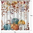 thumbnail image 4 of Fall Shower Curtain, Autumn Thanksgiving Pumpkin Shower Curtain Set with 12 Hooks, Fall Shower Curtains for Bathroom Decor, 72x72 Inch, 4 of 6