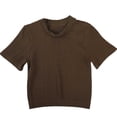 thumbnail image 4 of Women's Regular Fit Round Neck Short Sleeve Solid Color Comfy Pullover Top Blouse Casual Daily Wear Summer Vacation Outfits | CSEONE,Brown S, 4 of 8