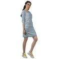 thumbnail image 4 of Moomaya Robes Mini Femmes Coton Slub Robes d'Été Manches 3/4 Robe Droite, 4 of 4