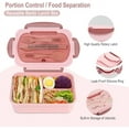 thumbnail image 3 of 1200ML Lunch Containers for Adults, LeakProof Lunch Box with Utensils, BPA Free, 3 Compartment Bento Box Microwave Safe, 3 of 7