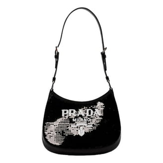 Prada Tessuto Nylon Saffiano Leather Black Top Zip Tote Bag 1BG253