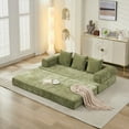 thumbnail image 6 of NeoKo Floor Sofa Bed,Comfy Convertible Folding Mattress Couch, Chenille Floor Sofa with Armrest, Floor Sofa Lounge Couch for Living Room Bedroom Lounge Studio-Green, 6 of 9