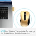 thumbnail image 3 of memzuoix 2.4G Wireless Mouse, 1400 DPI Mobile Optical Cordless Mouse with USB Receiver, Portable Computer Mice Wireless Mouse for Laptop, PC, Desktop, MacBook, 5 Buttons (Gold), 3 of 10