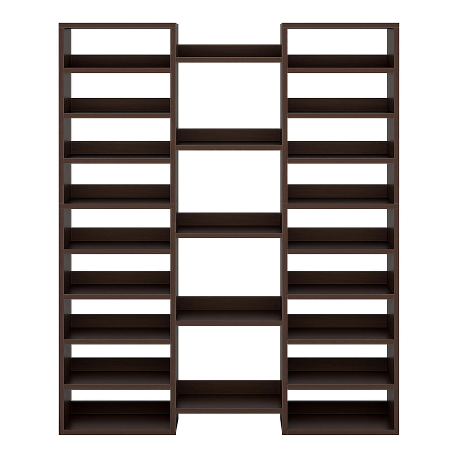 Demi Bonn Elegant Wooden Shoe Storage Cabinet, Space-Saving Solution with Cubbies for 23 Pairs, Freestanding Shoe Rack Organizer, Brown