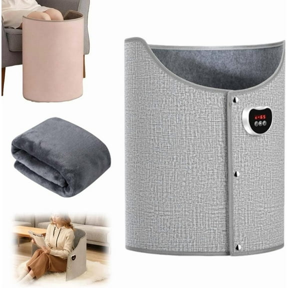 Under Desk Leg Warmer for Office, Foldable Under Desk Heater with Timer, Smart Automatic Shut-Off Personal Heater, Portable Foot & Leg Warmer for Office and Home (Gray)