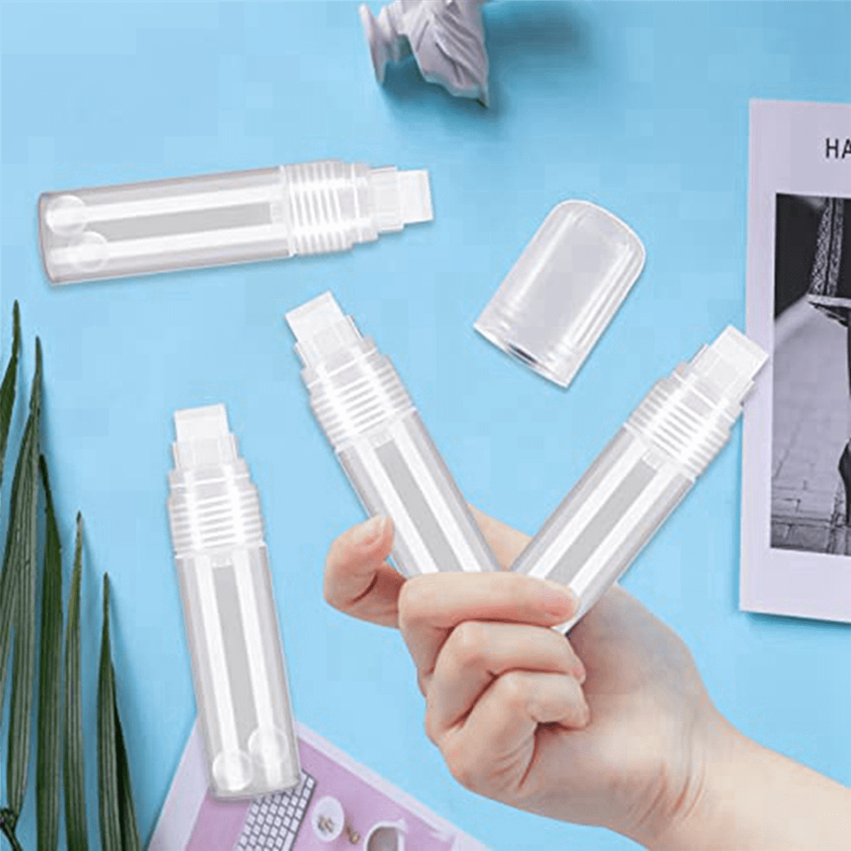 20 Pack Refillable Acrylic Paint Markers 15mm Empty Acrylic Markers Clear White Paint Marker Pens for Rock Painting Wood