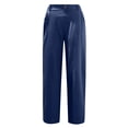 thumbnail image 3 of QLEICOM Women's Cropped Pants, Drawstring Stretch Sweatpants, Cotton Linen Loose Straight-Leg, Casual Elastic Waist Trousers with Pockets, Summer Running Jogging Athletic Pants Navy M, 3 of 4