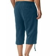 thumbnail image 5 of hopeusnice Mens Loose Fit Workout Fashion Summer Solid Color Cotton Linen Capri Shorts Cropped Lounge Trousers Casual Beach Elastic Waist Pants Blue M, 5 of 7