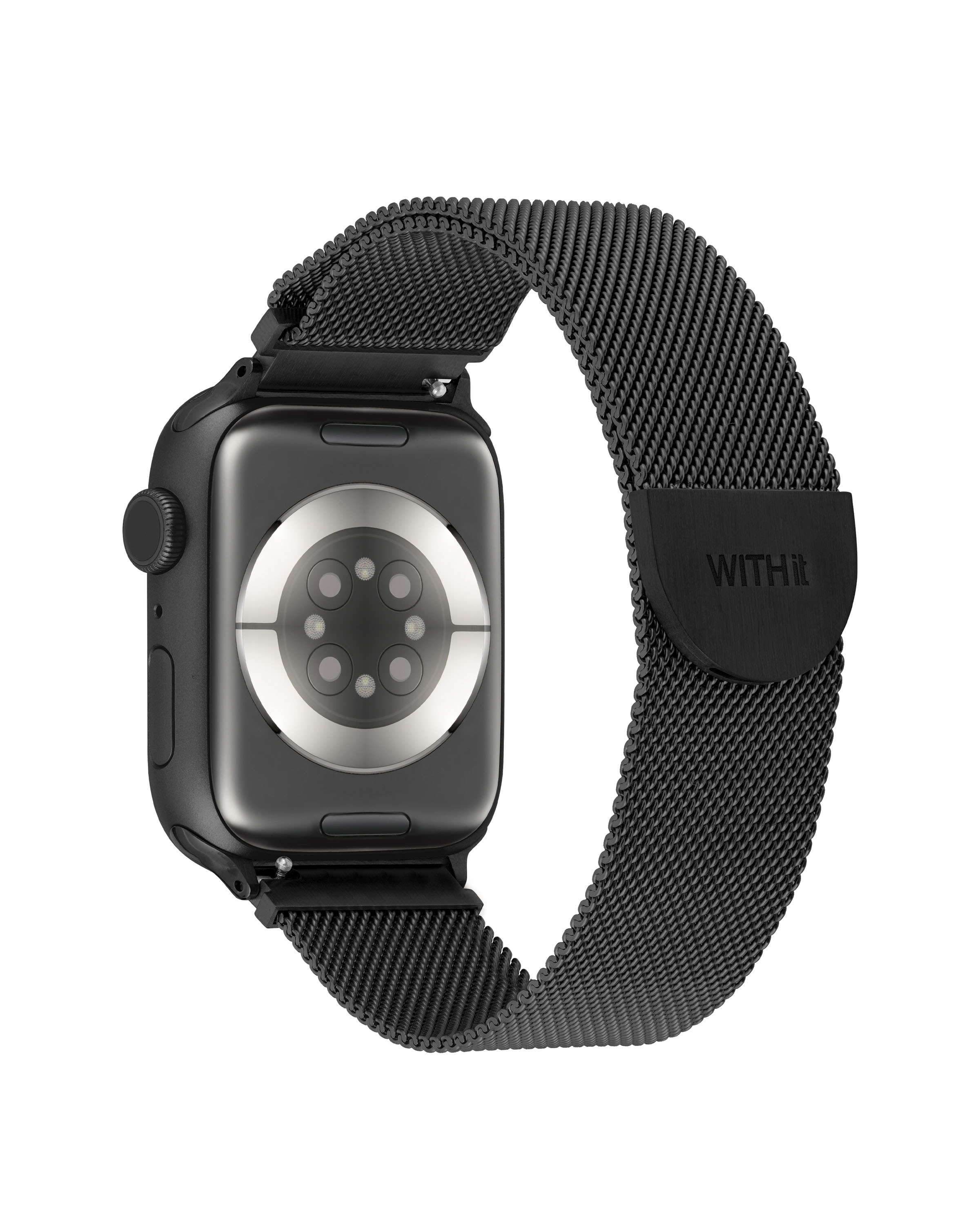 WITHit Black Stainless Steel Mesh Band for Apple Watch photo 2