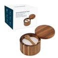 thumbnail image 1 of Salt Cellar Box KITCHENDAO de madera de acacia con cuchara, 180 ml, 1 of 7