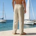 thumbnail image 4 of Men's Casual Blend Trousers for Everyday Wear with Relaxed Fit and Breathable Lightweight Comfort Pure Color Woven Trousers Style for Spring and Autumn, 4 of 5