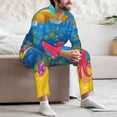 thumbnail image 7 of Naloa Submarine And Landscape Men’s Pajamas Set - Long Sleeve Button Down Sleep Shirt and Pajama Bottoms Sleepwear Set-Large, 7 of 7