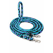 Roping Knotted Braided Horse Tack Western Barrel Reins Purple Turquoise 60740