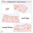 thumbnail image 4 of joogoo Rabbit Bows Flowers 2 Piece Long Sleeve Tee and Pants Cotton Pajama Set 8Y, 4 of 7