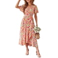 thumbnail image 1 of Vestido PRETTYGARDEN de Verano para Mujer, Floral, Cruzado con Escote en V, Talla Pequeña, 1 of 7