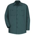 thumbnail image 1 of Red Kap Men's Wrinkle-Resistant Cotton WorkÂ Shirt, Spruce Green, 3X-Large, 1 of 5