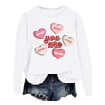 thumbnail image 1 of DGHM Sweat-Shirt pour Femmes Ample Surdimensionné Col Rond Pull Imprimé Lettre Sweat-Shirts Décontractés Blanc m, 1 of 3