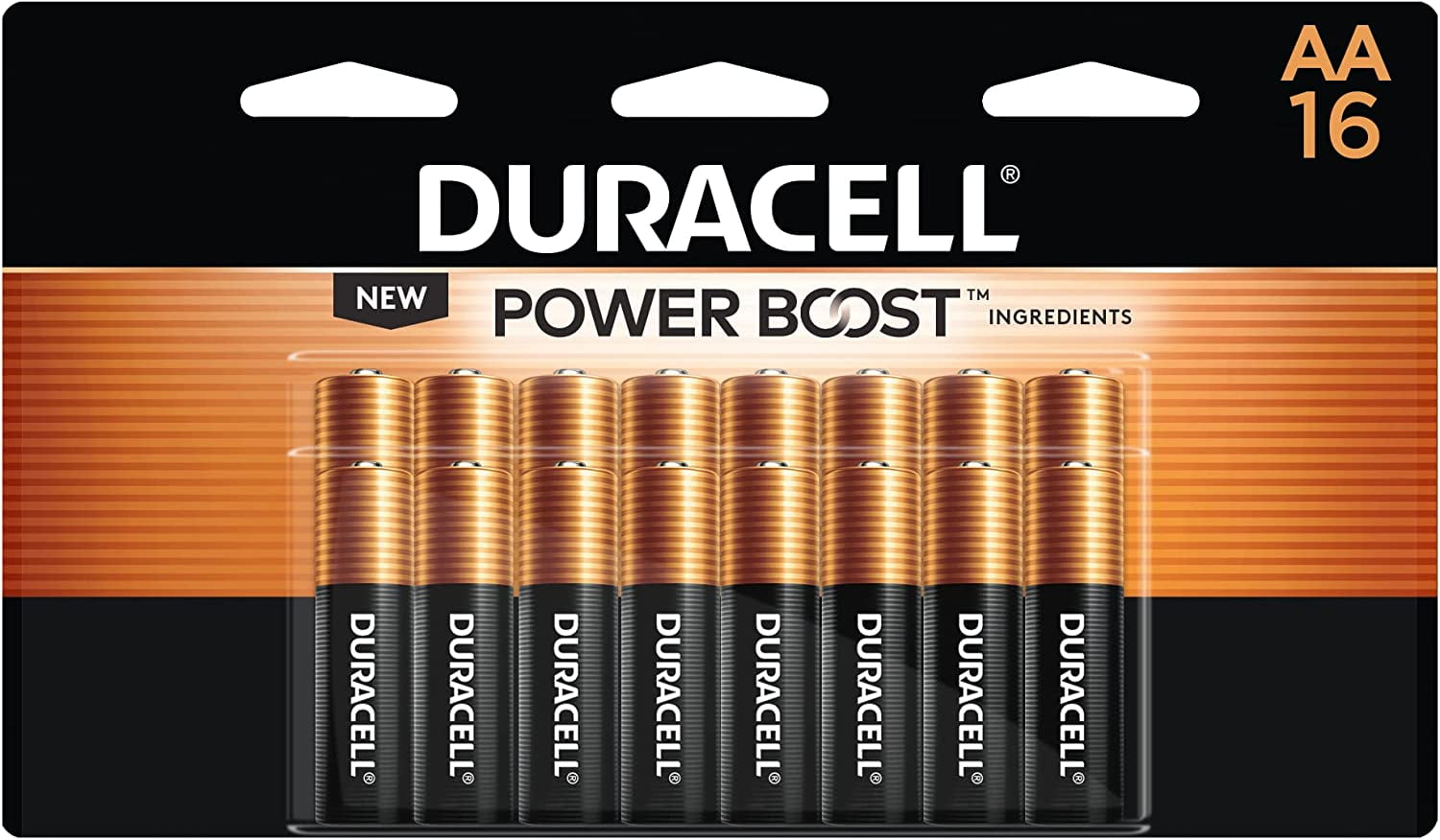Duracell Coppertop AA Batteries with Power Boost, 16 Count Pack Double